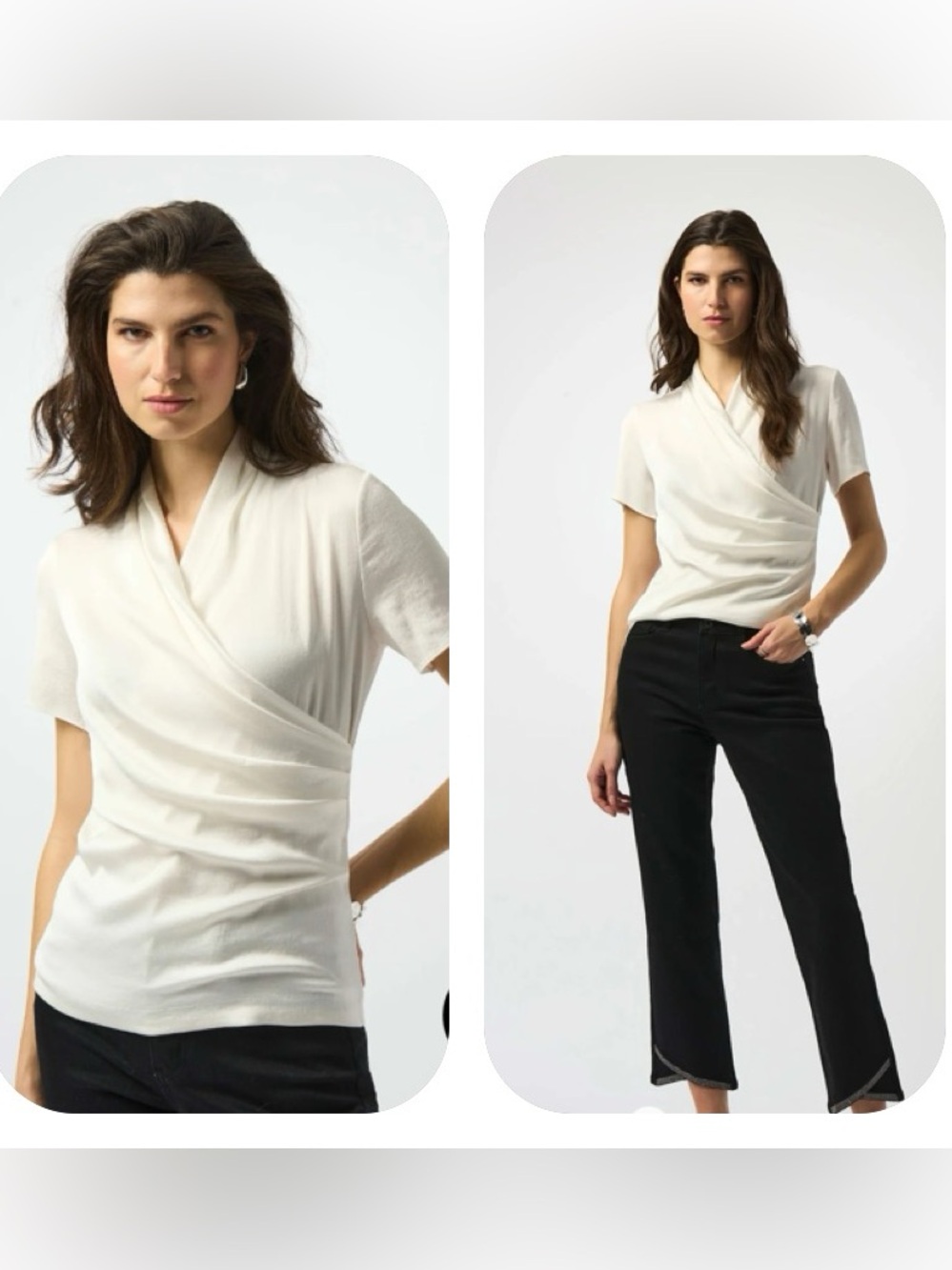 Joseph Ribkoff Satin & Silky Wrap Top